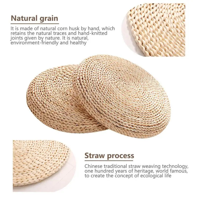 Natural Straw Weave Meditation Cushion