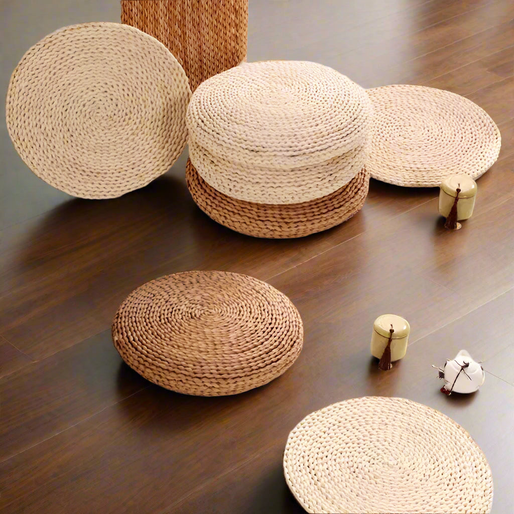 Straw Weave Meditation Bolster Cushion