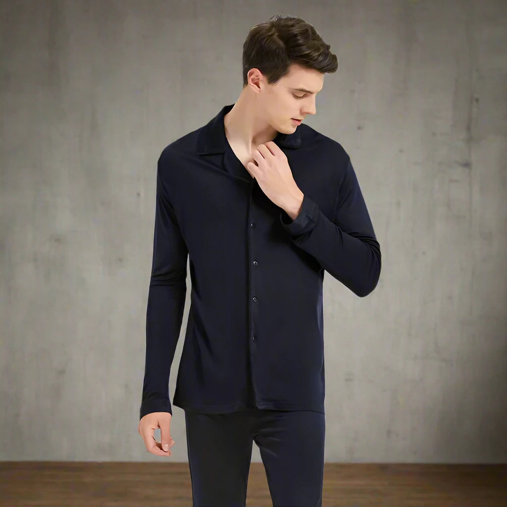 Mulberry Silk Loungewear Set for Men M L XL - Ideal for Meditation