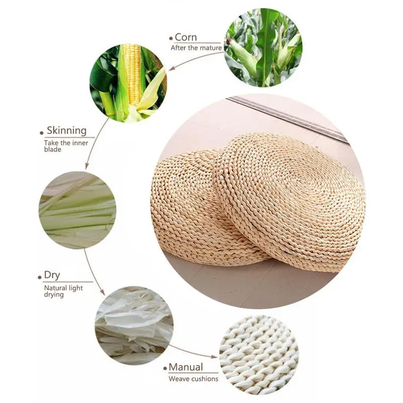 Natural Straw Weave Meditation Cushion